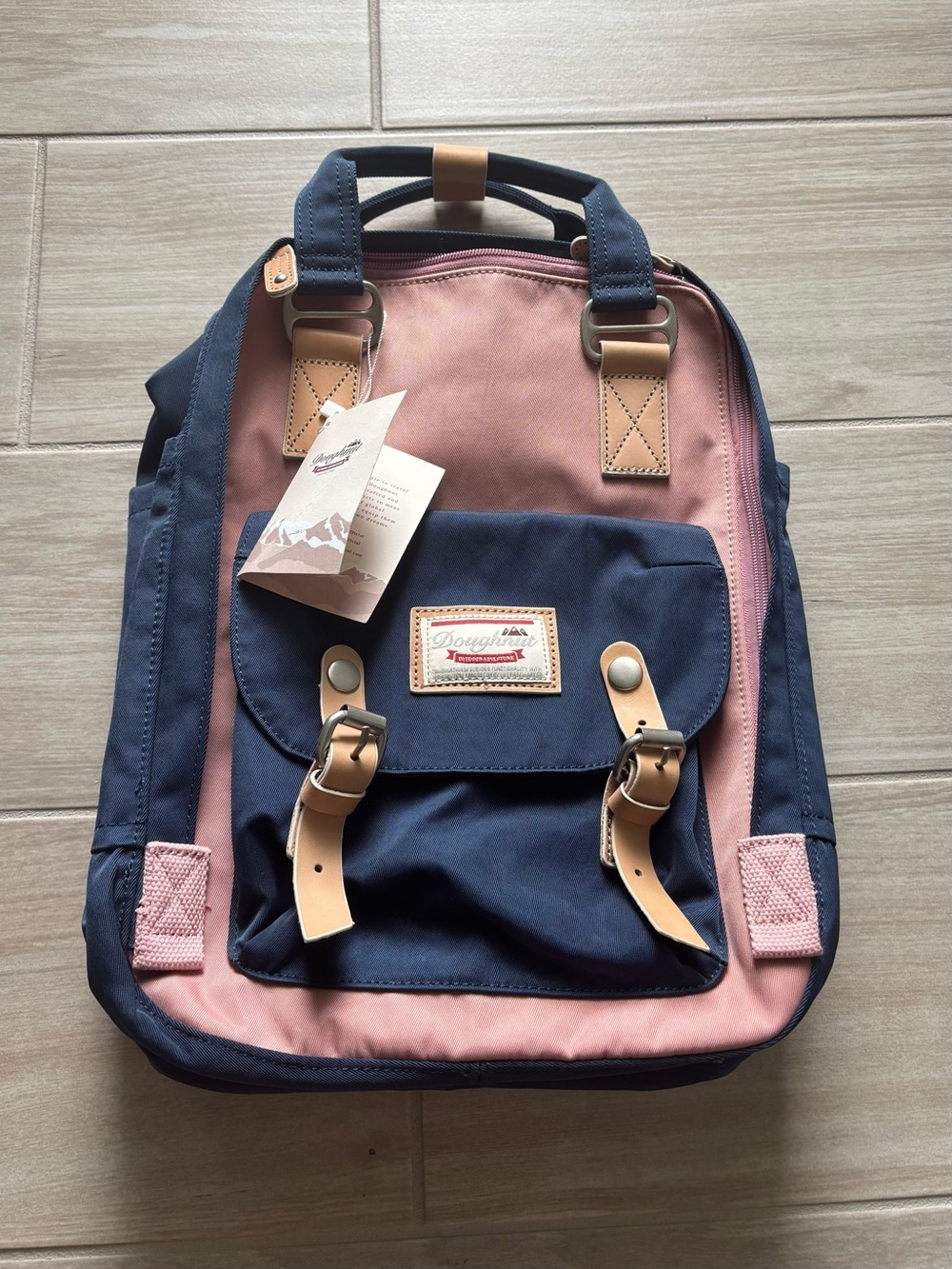 Doughnut Outdoor Adventure Macaroon Classic Two-Tone Navy & Pink Backpack
